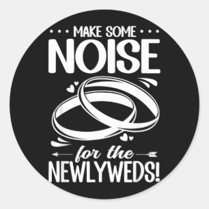 Cheer For The Newlyweds Funny Wedding Classic Round Sticker
