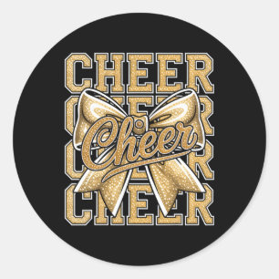 Cheer Funny Cheerleader Coquette Cheerleading Outf Classic Round Sticker