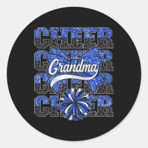 Cheer G-ma Grandma Bow Sport Cheerleader Cheerlead Classic Round Sticker