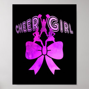 Cheer Girl Cheerleader Pyramid Bow Women Teens Che Poster