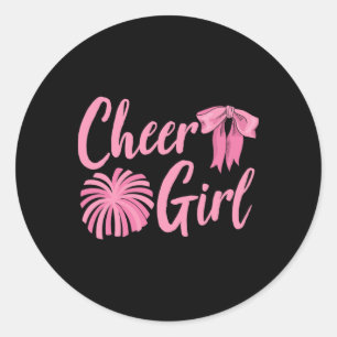 Cheer Girl Cheerleader Women Cheering Practice Che Classic Round Sticker