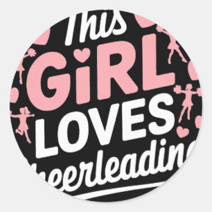Cheer Girl Cheerleading Cheerleader Girl Cheerlead Classic Round Sticker