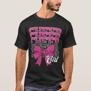 Cheer Girl Coquette Bow Cheerleading Cheerleader P T-Shirt