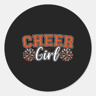 Cheer Girl Funny Cheerleader Cheerleading Practice Classic Round Sticker
