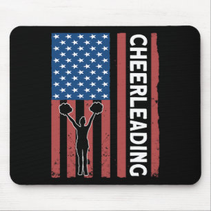 Cheer Girl Usa Flag Cheerleading Mouse Pad