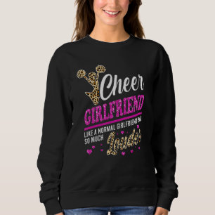 Cheer Girlfriend Biggest Fan Leopard Print And Pom Sweatshirt