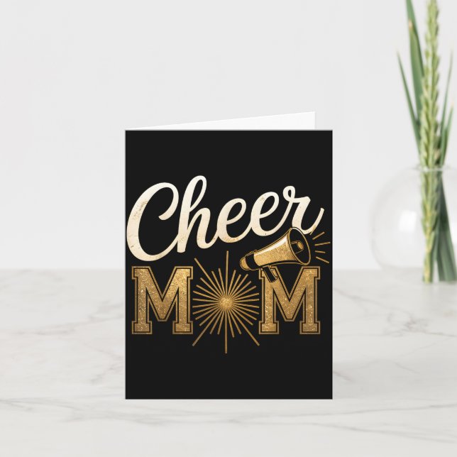 Cheer Gold Cheerleader Cheerleading Mom Game Day D Card (Front)