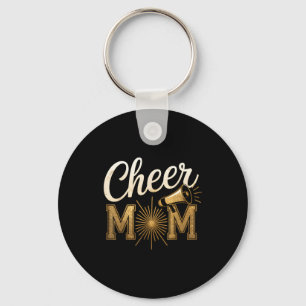 Cheer Gold Cheerleader Cheerleading Mom Game Day D Key Ring