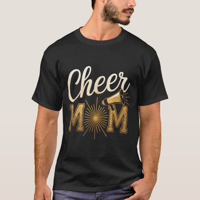 Cheer Gold Cheerleader Cheerleading Mom Game Day D T-Shirt (Front)