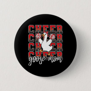 Cheer Goose Mom Coquette Bow Red Funny Sport Cheer 6 Cm Round Badge