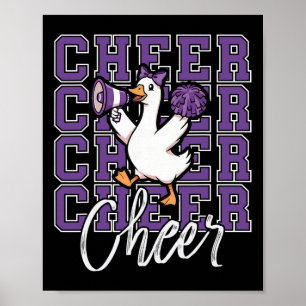 Cheer Goose Squad Purple Coquette Bow Sport Cheerl Poster