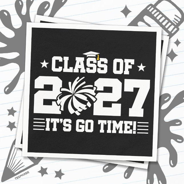 Cheer Graduation Go Time Senior Class of 2027 Napkin (Creator Uploaded)