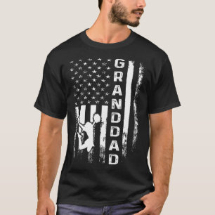 Cheer Granddad American Flag Cheerleading Cheerlea T-Shirt