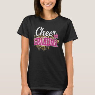 Cheer Grandma Biggest Fan Leopard Print And Pom Po T-Shirt