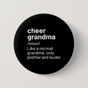 Cheer Grandma Black Definition Cheerleading  6 Cm Round Badge
