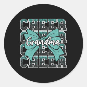 Cheer Grandma Bow Sport Cheerleader Cheerleading T Classic Round Sticker