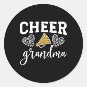 Cheer Grandma Hearts Cheerleading Grandmother Classic Round Sticker
