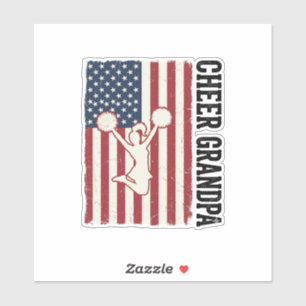 Cheer Grandpa Patriotic Vintage Flag Shirt Design_