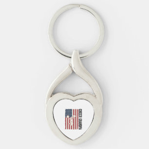 Cheer Grandpa Patriotic Vintage Flag Shirt Design_ Key Ring