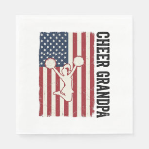 Cheer Grandpa Patriotic Vintage Flag Shirt Design_ Napkin
