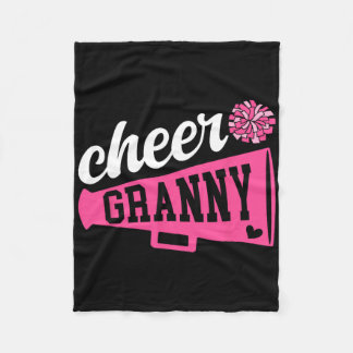 Cheer Granny Of A Cheerleader Granny Cheerleading Fleece Blanket