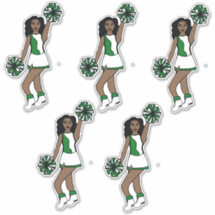 Cheer Green 14" x 14" Custom-Cut Vinyl Stickers #1
