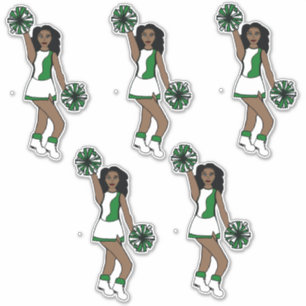 Cheer Green 14" x 14" Custom-Cut Vinyl Stickers #3