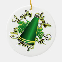 Cheer Green and Yellow Doubled-Sided Ornament