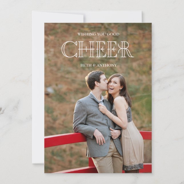 CHEER Holiday Photo Card - White (Front)