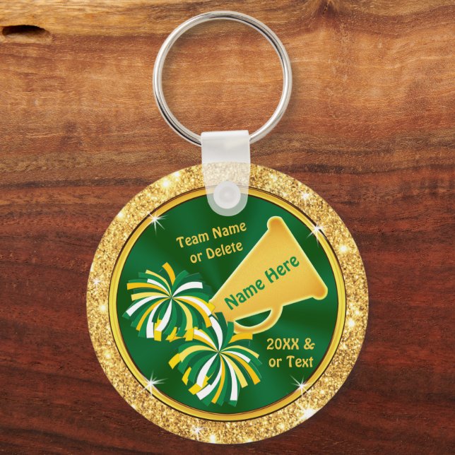 Cheer Keychains. Personalised Cheerleading Gifts Key Ring (Front)