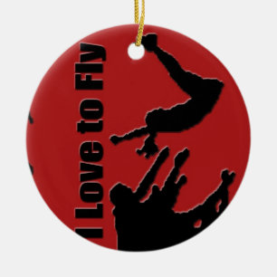 Cheer leading ornament, Copyright Karen J Williams Ceramic Ornament