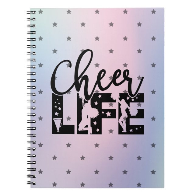 Cheer Life Glamourous Cheerleading Star Gradient   Notebook (Front)