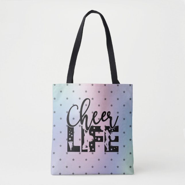 Cheer Life Glamourous Cheerleading Star Gradient   Tote Bag (Front)