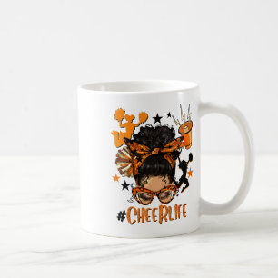 Cheer Life Messy Bun Brunette Orange Black Cheerle Coffee Mug
