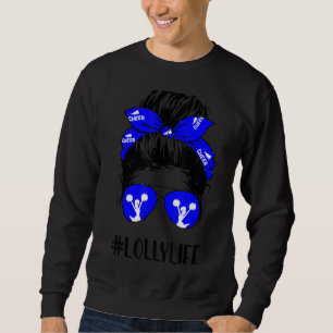 Cheer Lolly Life Messy Bun Hair Cheerleading Mothe Sweatshirt