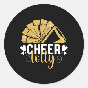 Cheer Lolly Proud Grandma Lolly Of A Cheerleader L Classic Round Sticker