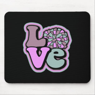 Cheer Love With Pom Pom For Women And Girls Love C Mouse Pad