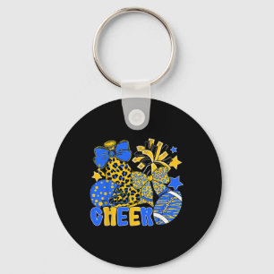 Cheer Mama Footll Cheerleading Game Day Touchdown Key Ring