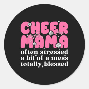 Cheer Mama Funny Cheer Mom Of A Cheerleader Mom Classic Round Sticker
