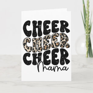 Cheer Mama Leopard Proud Cheerleading Mum Biggest Card