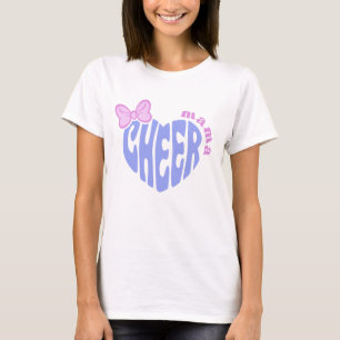Cheer Mama Mum Cute Heart With Bow  T-Shirt