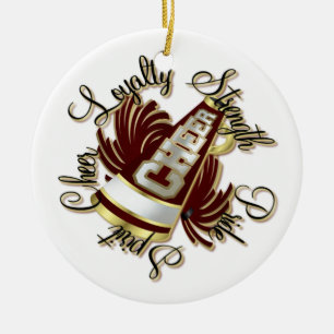 Cheer Maroon and Gold Qualities Ornament