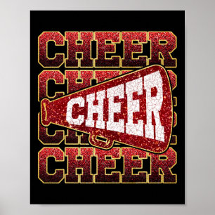 Cheer Megaphone Funny Sport Cheerleader Cheerleadi Poster