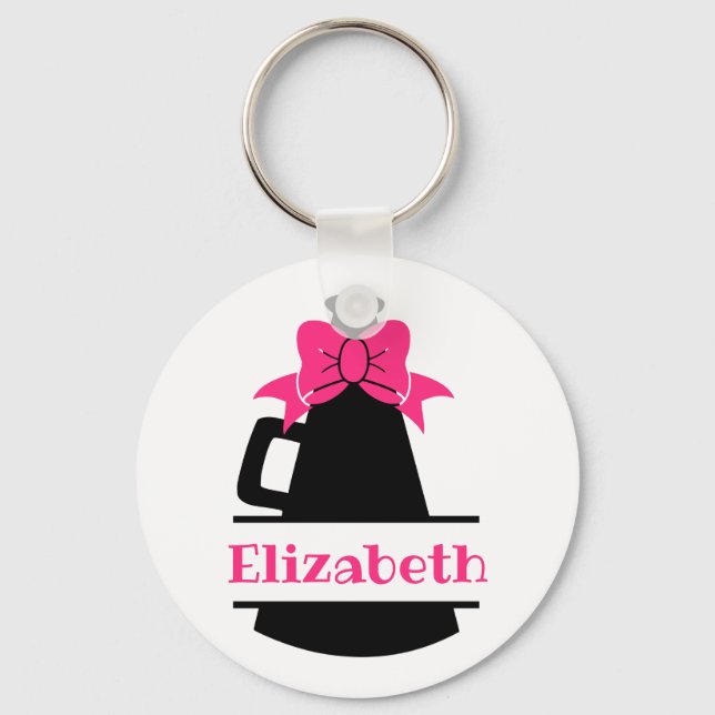 Cheer megaphone Personalised Button Keychain (Front)