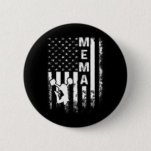 Cheer Mema American Flag Cheerleading Cheerleader 6 Cm Round Badge