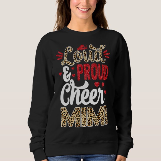 Cheer Mimi Biggest Fan Leopard Print And Pom Pom 1 Sweatshirt (Front)