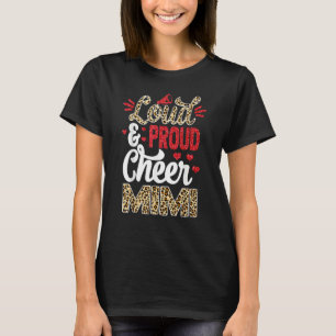 Cheer Mimi Biggest Fan Leopard Print And Pom Pom T-Shirt