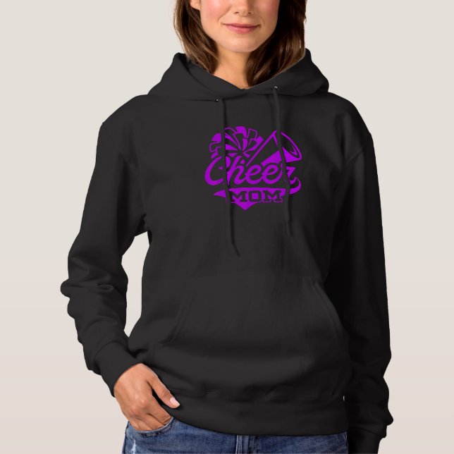Cheer Mom Biggest Fan Leopard Print Black And Pupl Hoodie (Front)