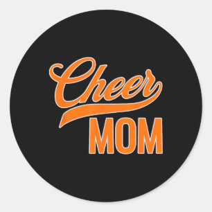Cheer Mom Blue And Orange Cheerleading Matching Pa Classic Round Sticker