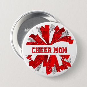 Cheer Mom Button Pin